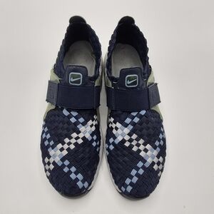 Nike Women Navy Woven Slip-On Shoes with Light Blue Accent